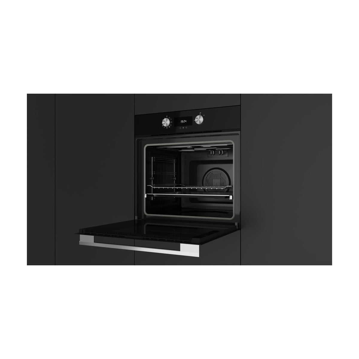 Horno multifunción Teka HLB 8400 P BK pirolítico, 70 litros, cristal negro
