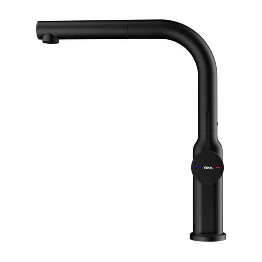 Grifo de cocina Teka Oval 938 monomando extraíble negro