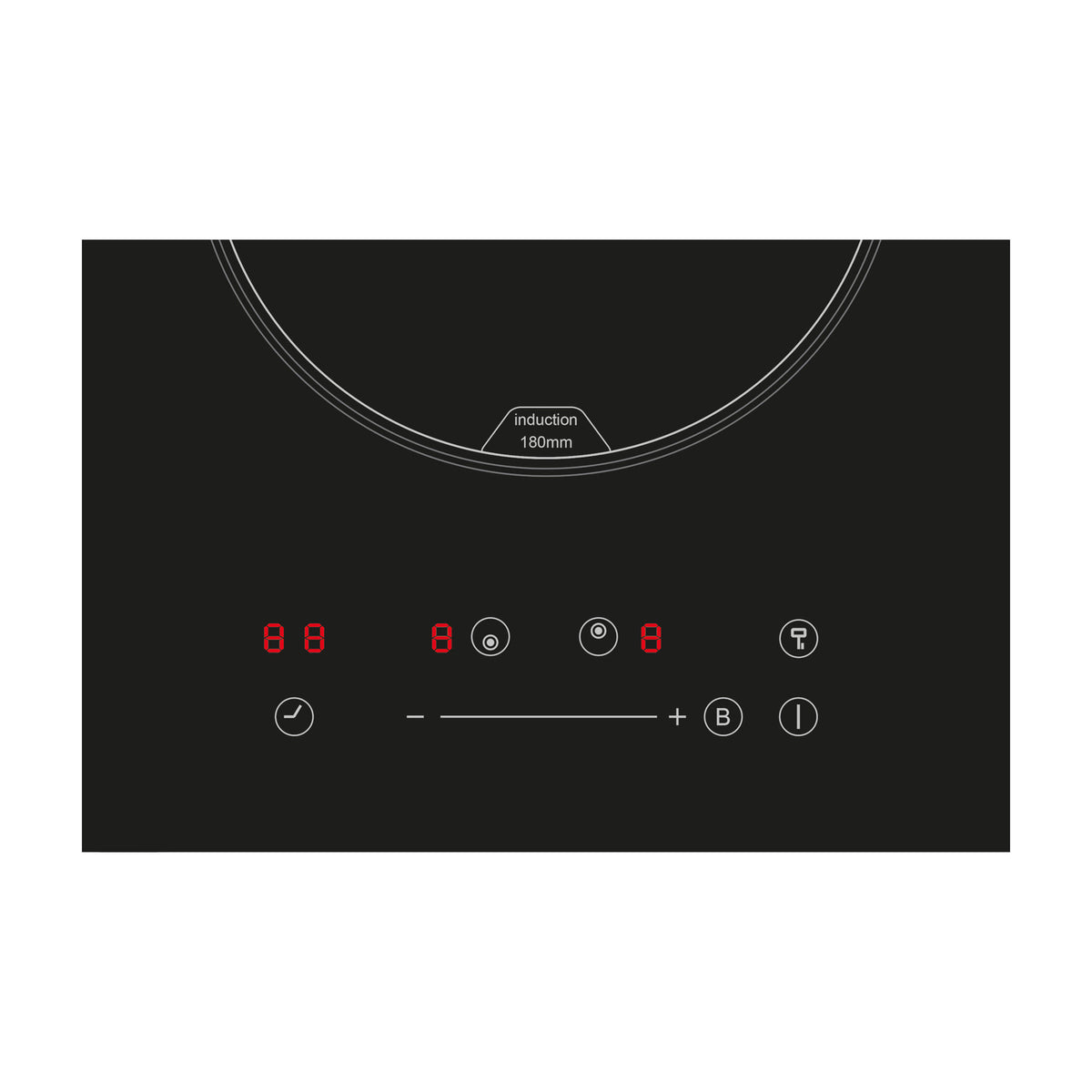 Placa de inducción CATA ISB 3102 BK/A, 2 zonas y 3500 W