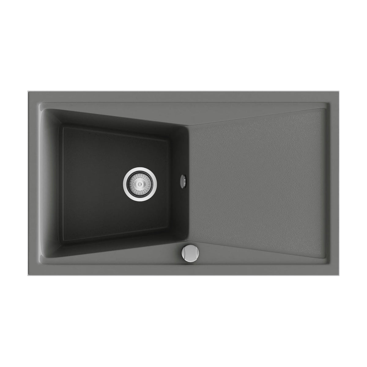 Fregadero Poalgi Kuma 303 Roc Stone, 1 cubeta con escurridor, Concret brillo