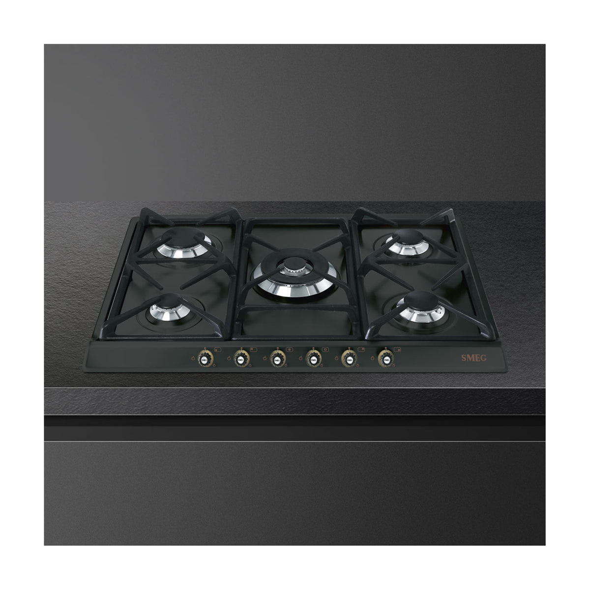 Placa de gas Smeg SR775AO de 5 zonas, antracita
