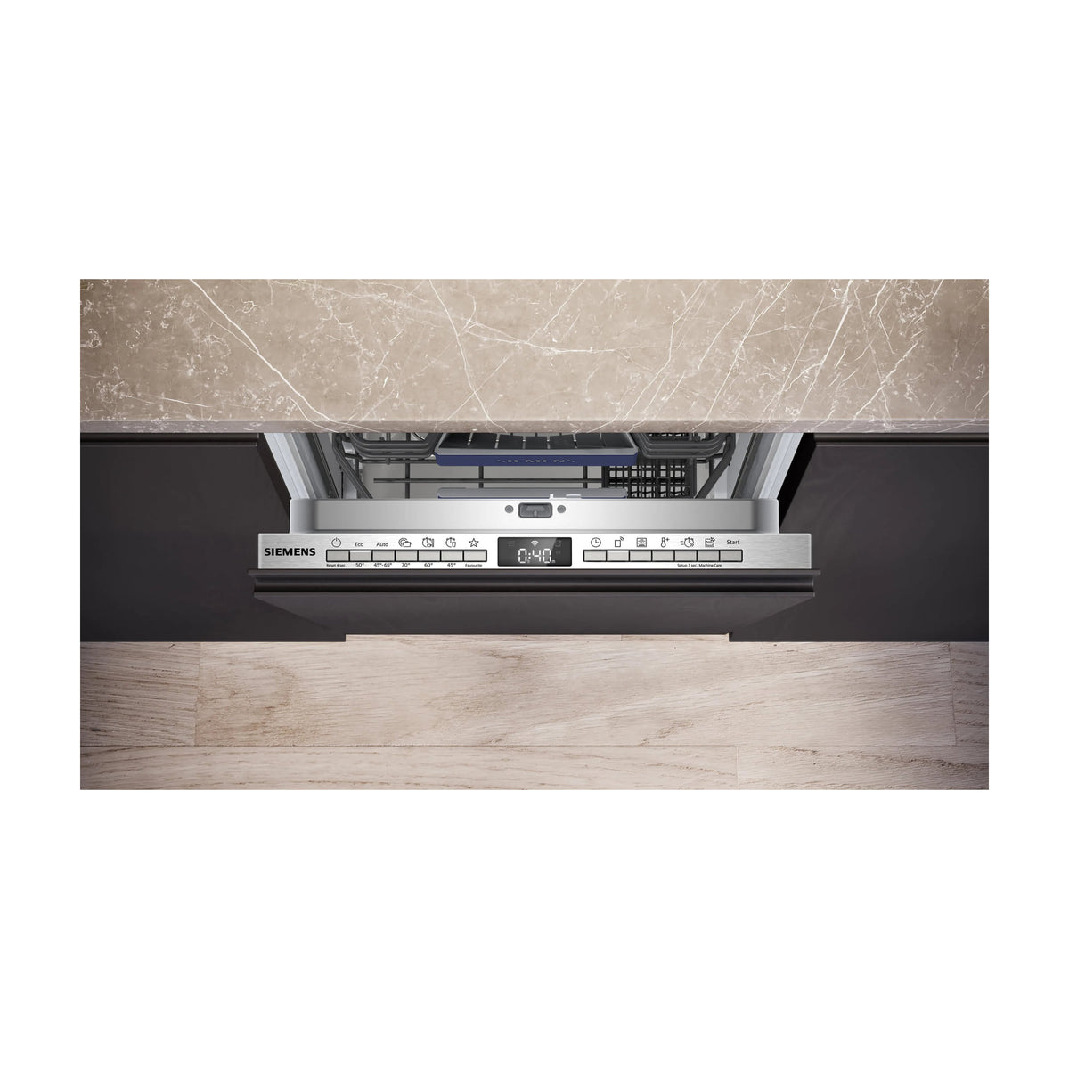 Lavavajillas integrable Siemens SR93EX25LE, 45 cm y Home Connect