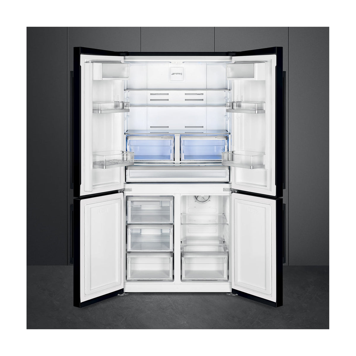 Frigorífico americano Smeg FQ60NDE de 4 puertas, Total No Frost, negro