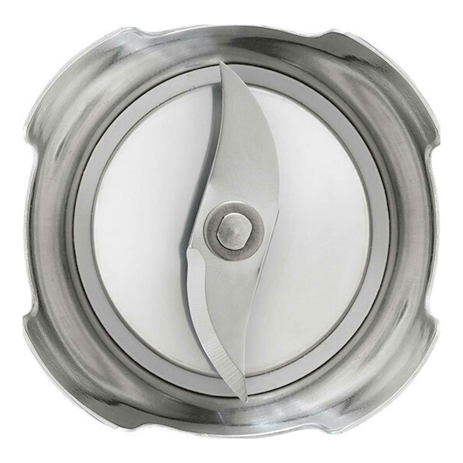 Accesorio de batidora de mano Smeg HBF11BLEU, vista superior de cuchilla metálica circular.
