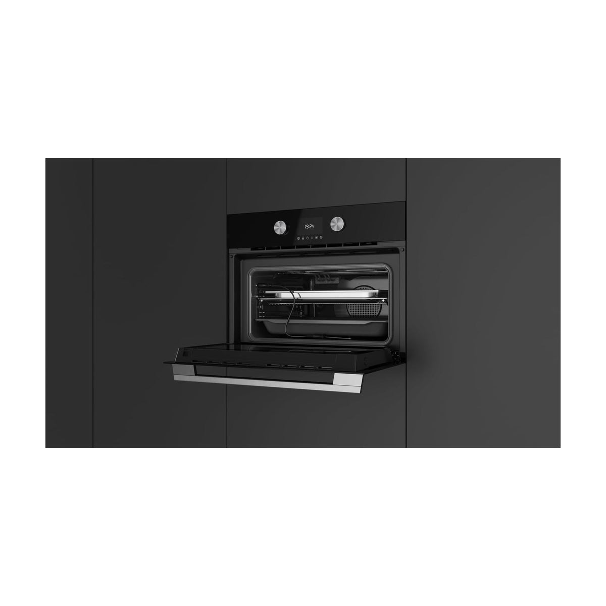 Horno de vapor compacto Teka HLC 8470 SC BK, 44 l, cristal negro