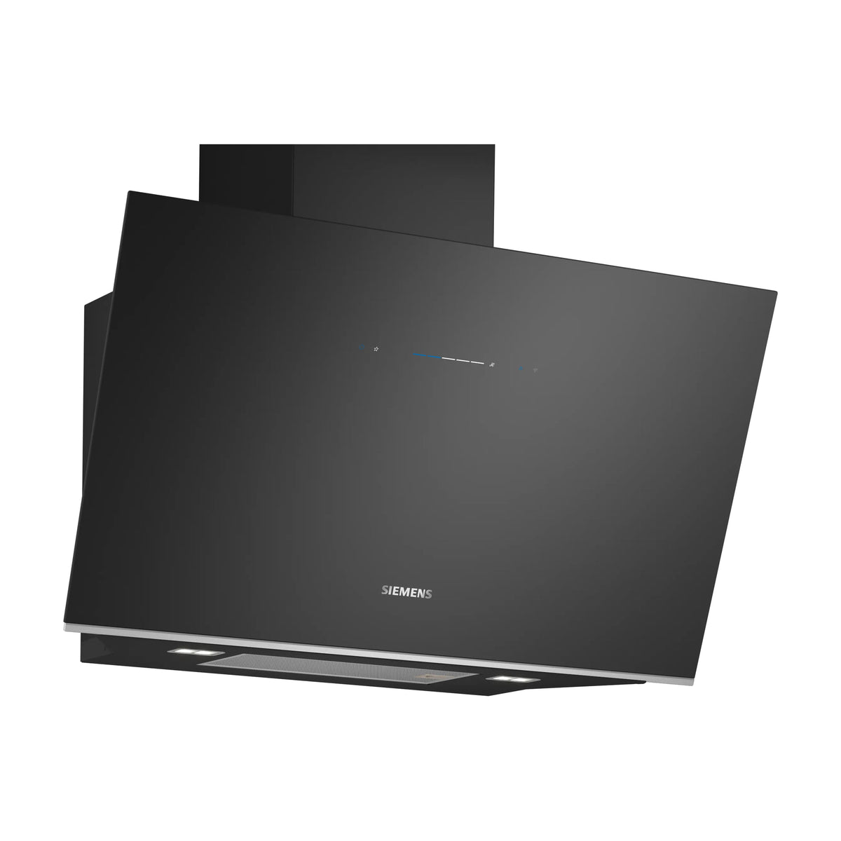Campana inclinada Siemens LC91KLT60 de 90 cm, cristal negro y Home Connect