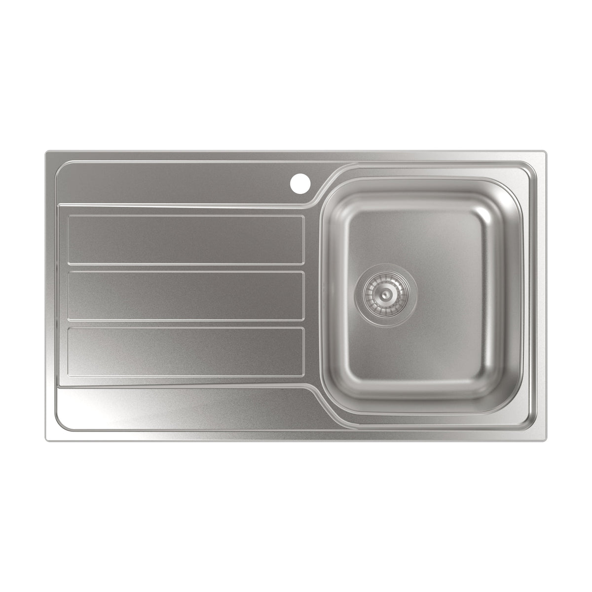 Fregadero CATA CDP-1 EI de acero inoxidable, 86 x 50 cm y escurridor izquierdo