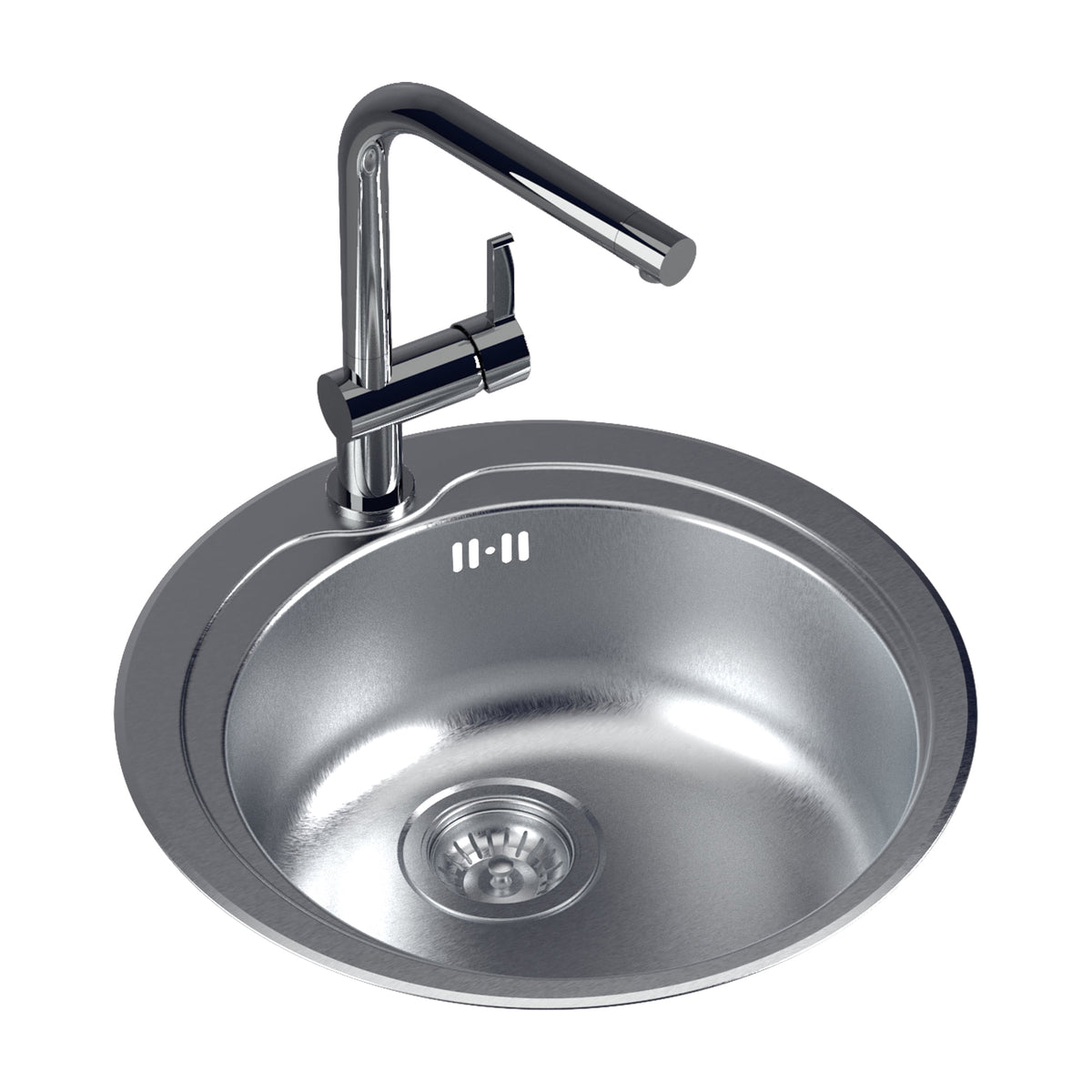Fregadero CATA RS-1 /A de una cubeta redonda, acero inoxidable