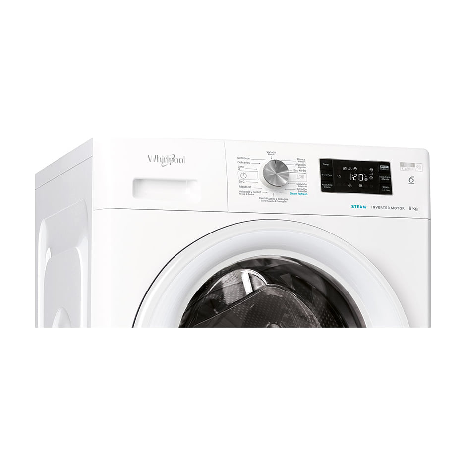 Lavadora Whirlpool FFB 9269 WV SP de 9 kg y 1200 rpm