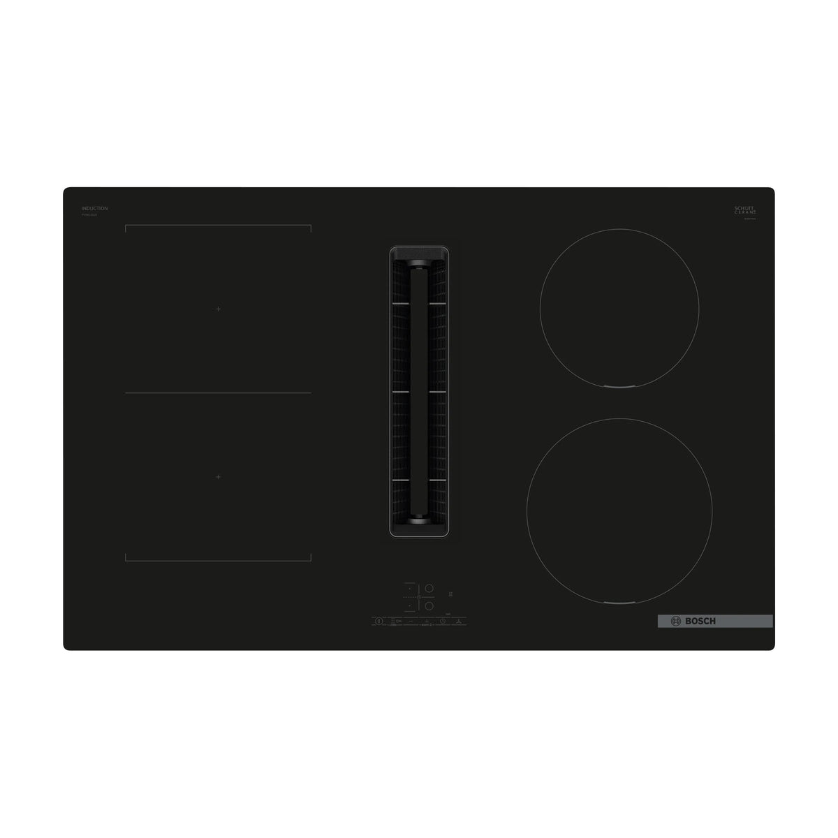 Placa de inducción con extractor Bosch PVS811B16E de 80 cm y 4 zonas