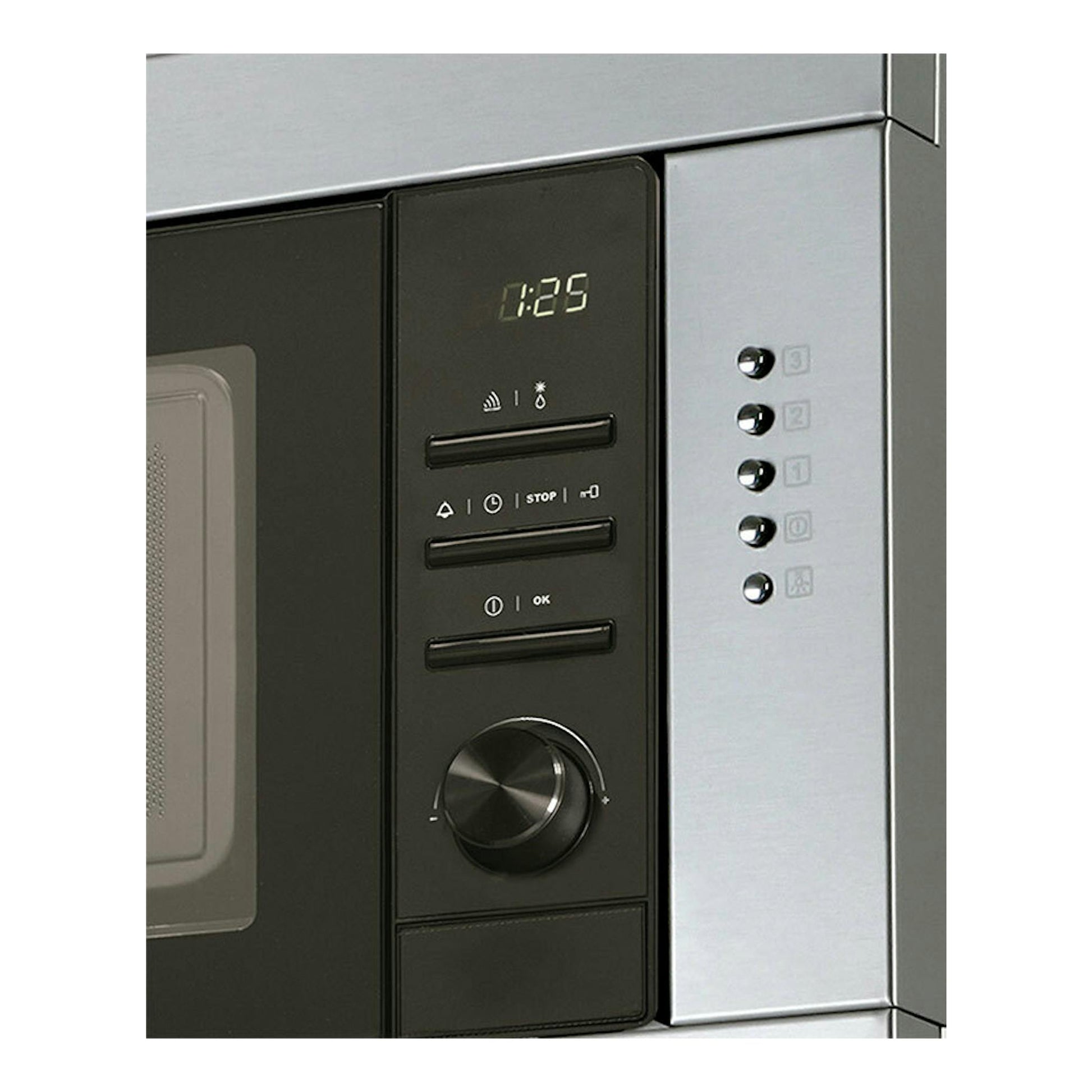 Campana extractora Cata Chorus XBK/C en inox, vista frontal del panel de control negro y acero inoxidable.