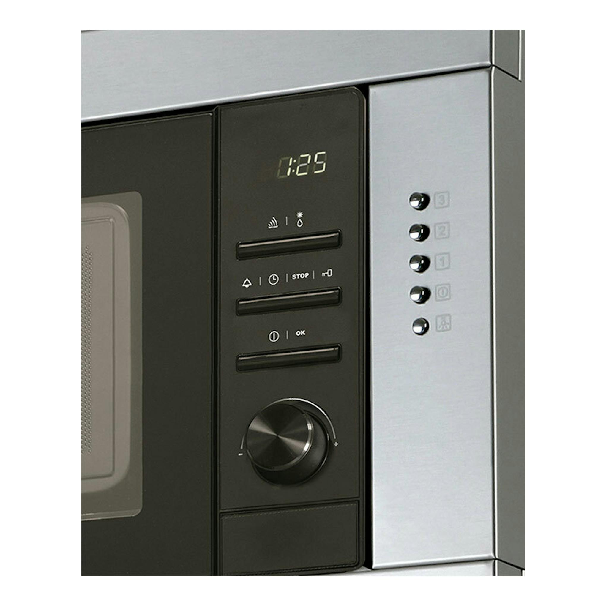 Campana extractora Cata Chorus XBK/C en inox, vista frontal del panel de control negro y acero inoxidable.