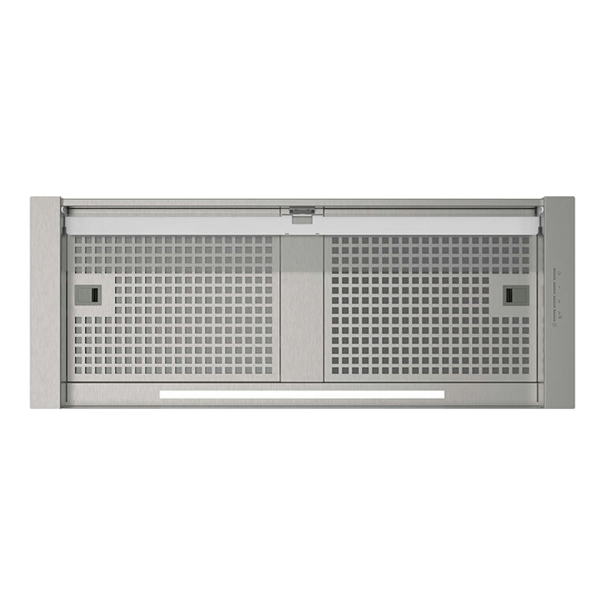 Campana integrable Cata Corona/C Inox 80 cm, vista frontal, acero inoxidable con paneles perforados.