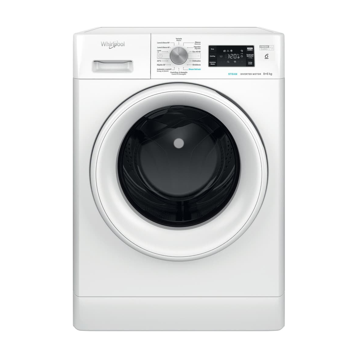 Lavasecadora Whirlpool FFWDB 864349 WV SPT, 8/6 kg y 1400 rpm