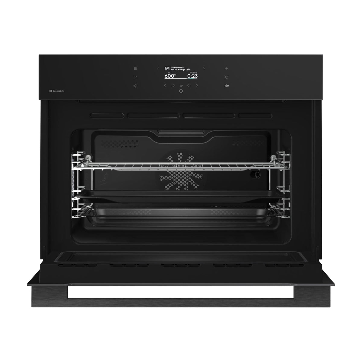 Horno compacto con microondas Hisense BIM406A8B, 50 l, cristal negro