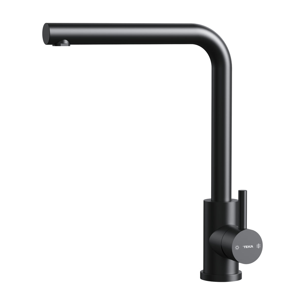 Grifo de cocina Teka UNI 9330 BK monomando, caño alto y giro de 360°