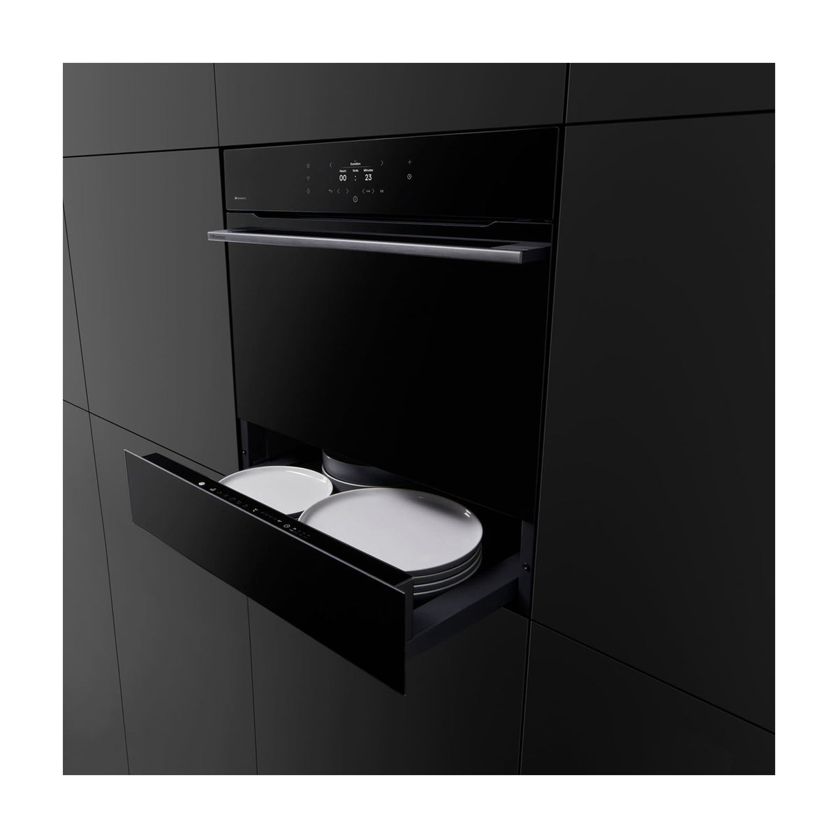 Cajón calientaplatos Hisense WDH14BG, cristal negro y control táctil