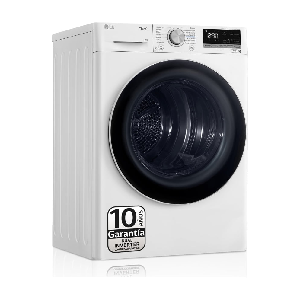 Secadora LG RH80V9AV4N con bomba de calor Dual Inverter, 8 kg