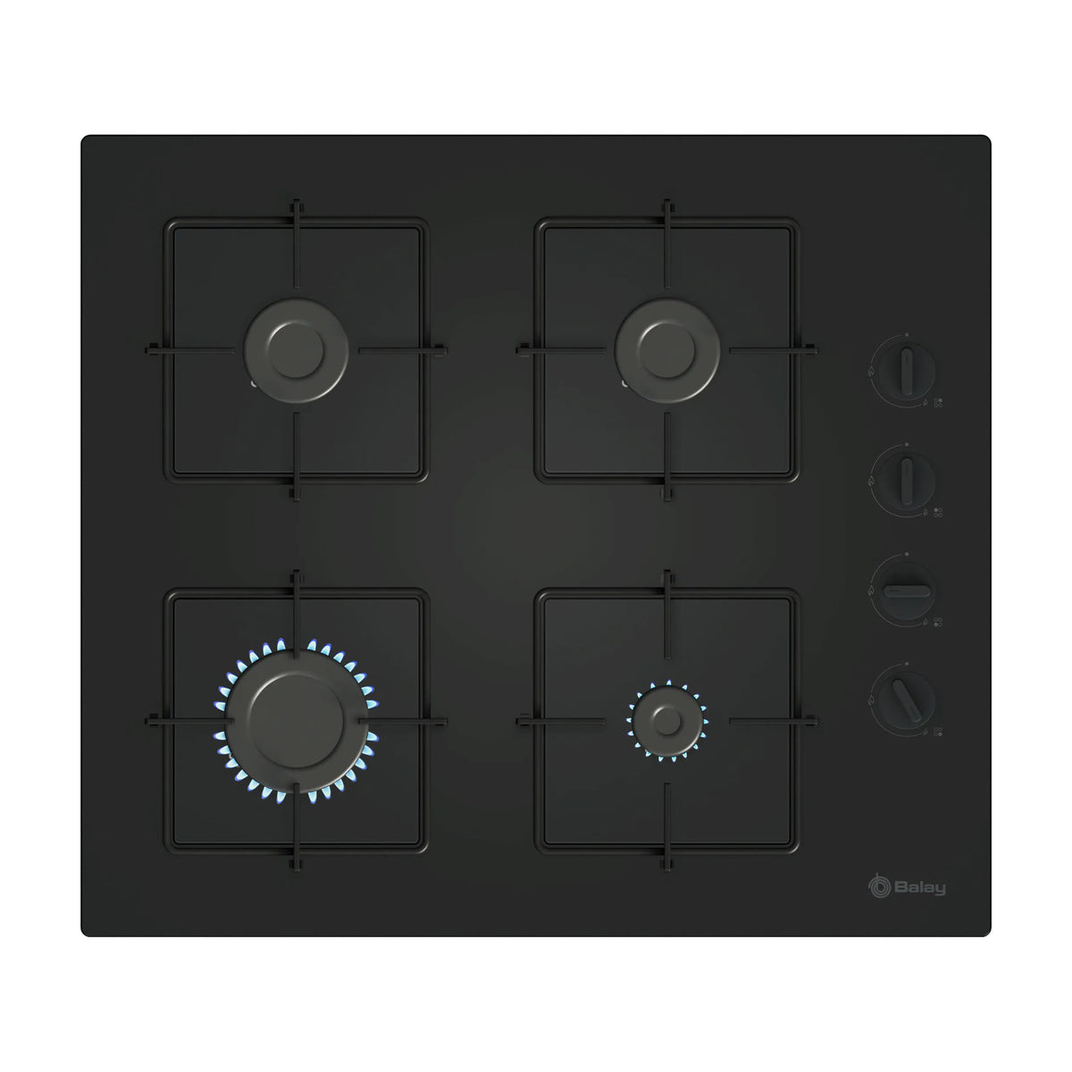 Placa de gas Balay 3ETG464SB de 60 cm con cristal templado negro