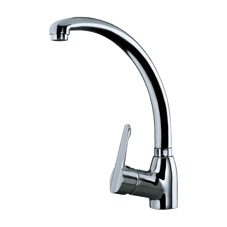 Grifo de cocina Teka MN con caño alto giratorio y acabado cromado