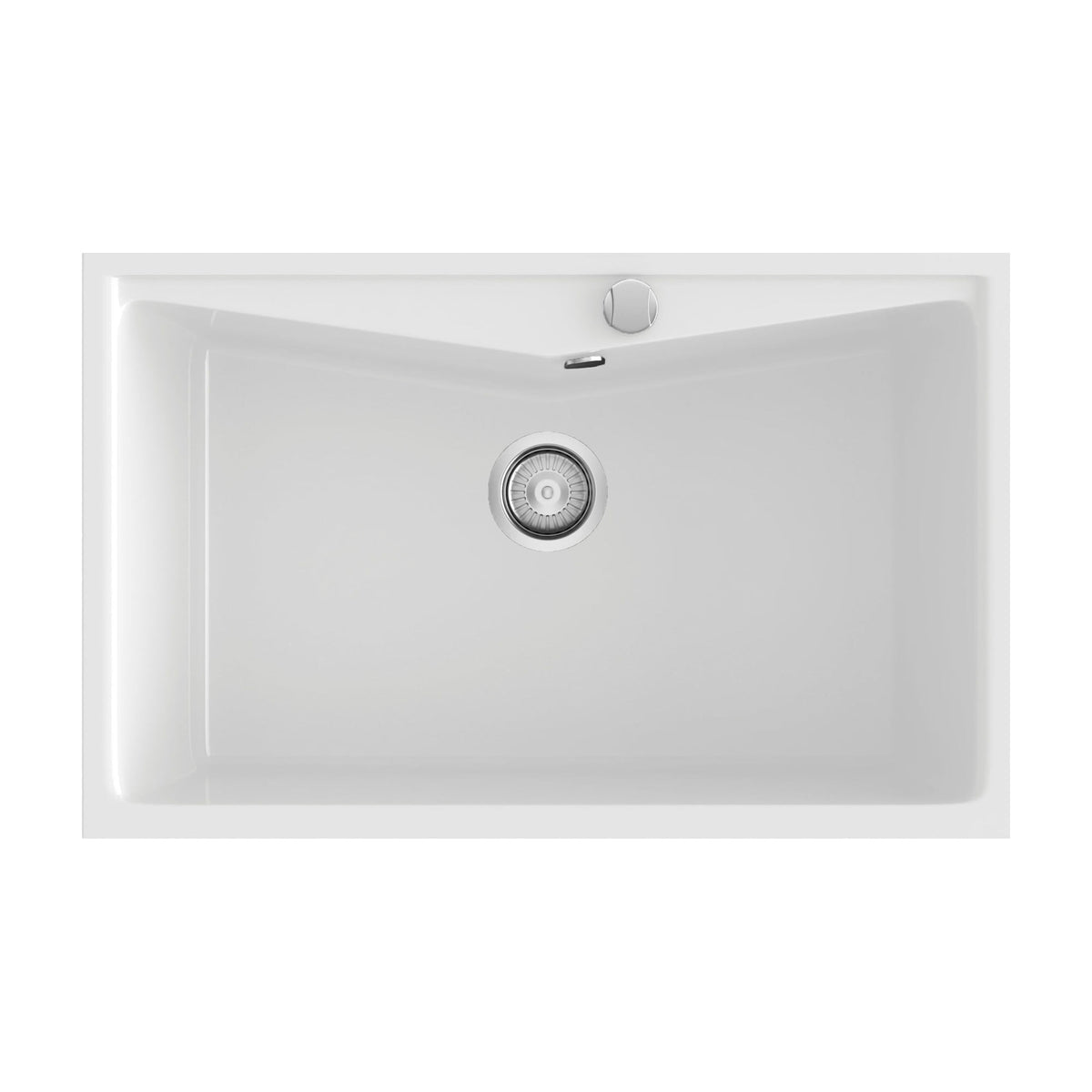 Fregadero Poalgi Kuma 302 de una cubeta, blanco brillo