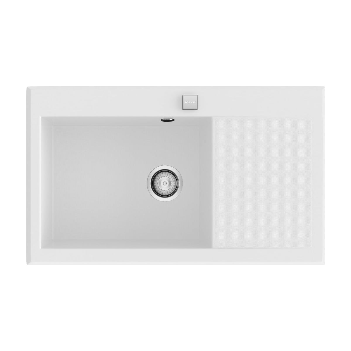 Fregadero Poalgi Shira 503 blanco brillo con escurridor derecho