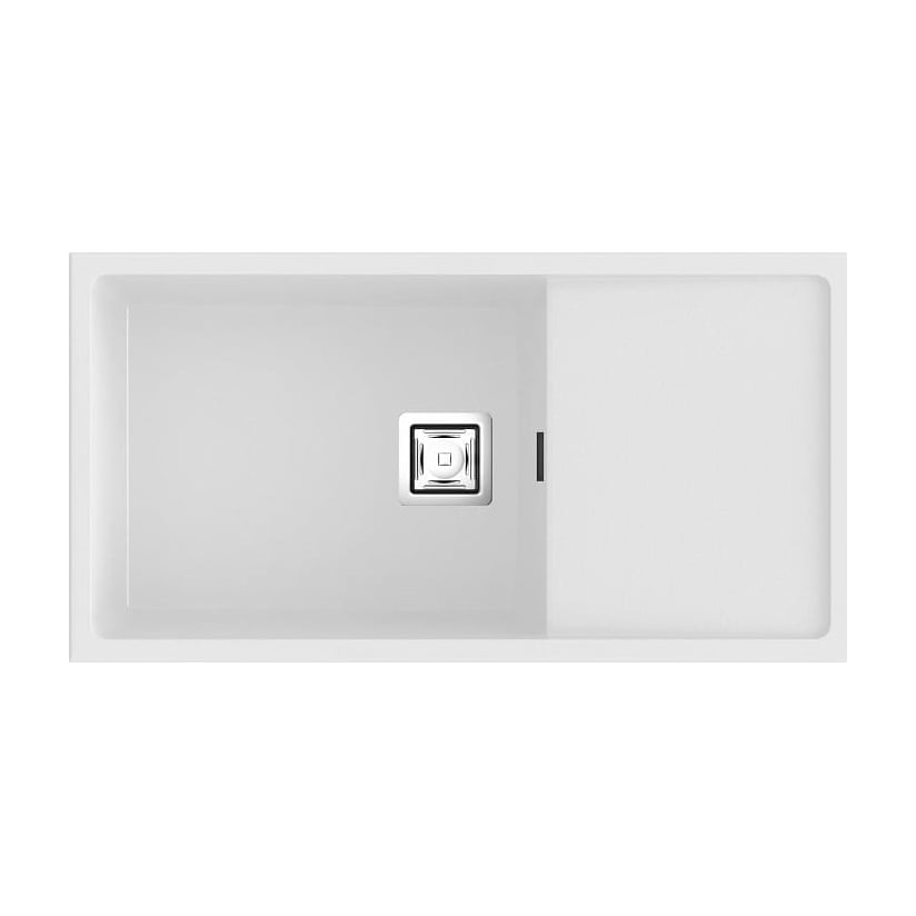 Fregadero Poalgi Zie 81 blanco brillo con escurridor reversible