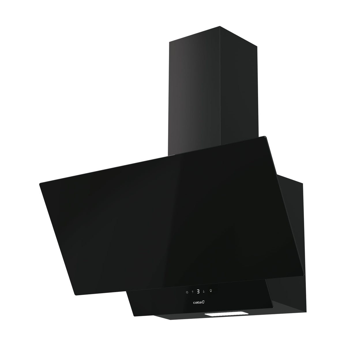 Campana decorativa CATA JUNO 7000 GBK de 70 cm, cristal negro y control táctil
