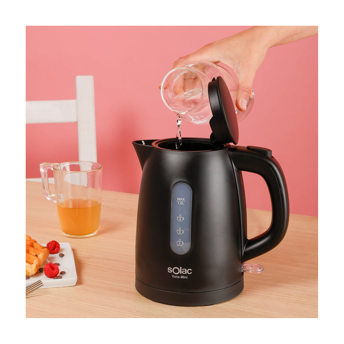 Hervidor de agua Solac KT5860 Yuna Mini, 1 l y 2200 W