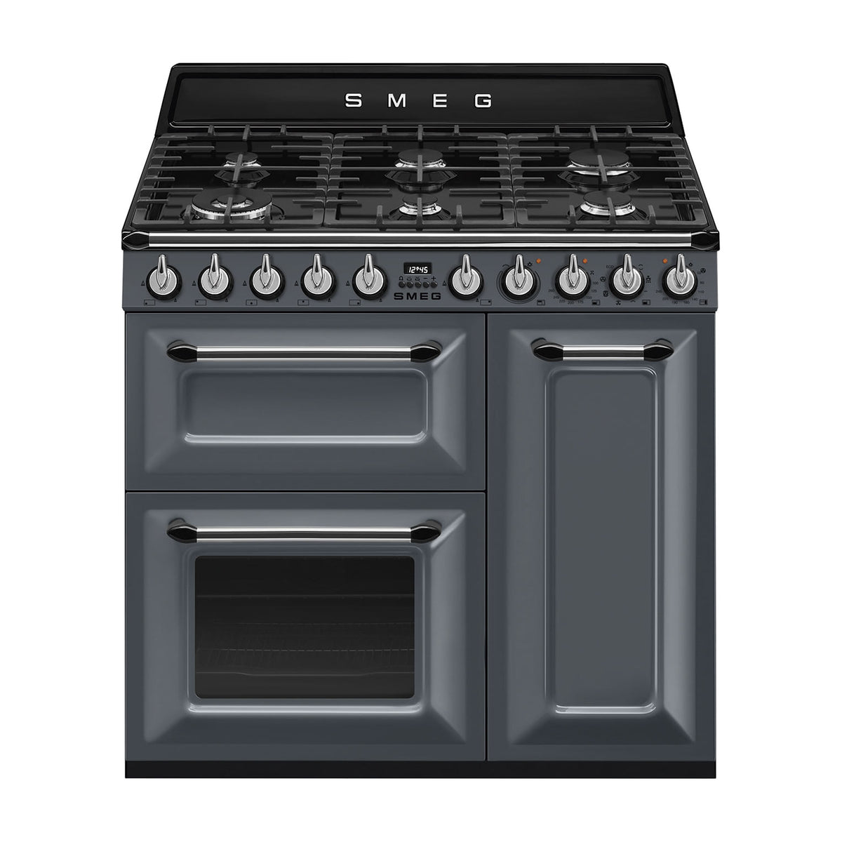 Cocina de gas Smeg TR93GR de 90 cm con tres hornos eléctricos