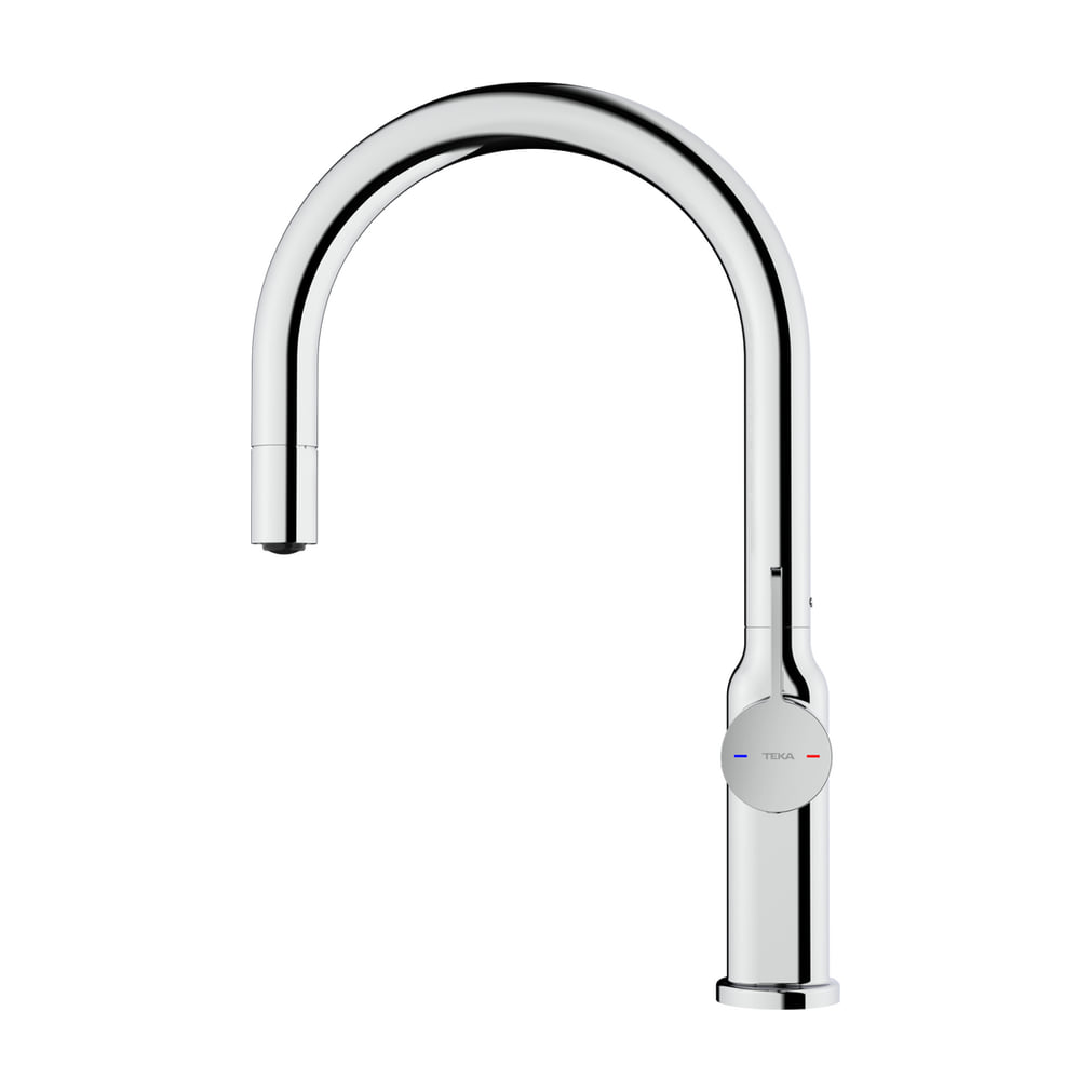 Grifo de cocina Teka Oval 9381 monomando extraíble cromado