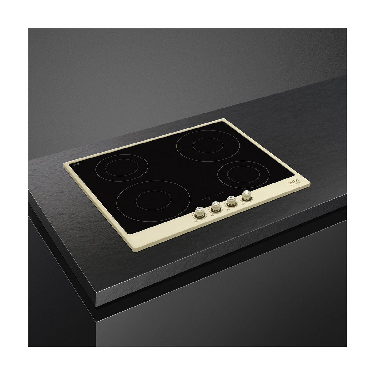 Placa de inducción Smeg SI764POM de 60 cm con 4 zonas y mandos frontales