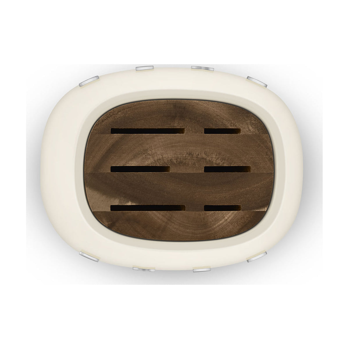 Bloque de cuchillos Smeg KBSF02CR con 6 cuchillos de acero alemán, crema