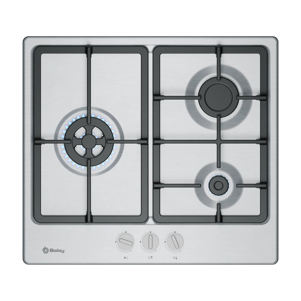 Placa de gas Balay 3ETX563CB de 60 cm con 3 quemadores y acabado inox