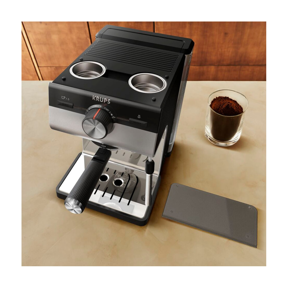Cafetera espresso Krups Authentic+ XP384E10, 15 bares y depósito de 2 l