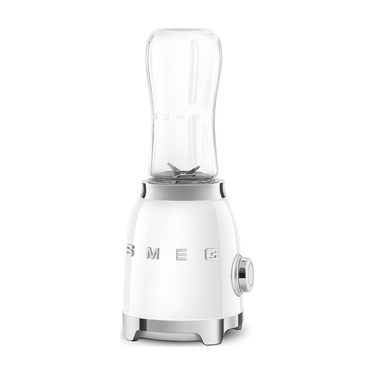 Mini batidora de vaso Smeg PBF01WHEU, 300 W y dos botellas de 600 ml