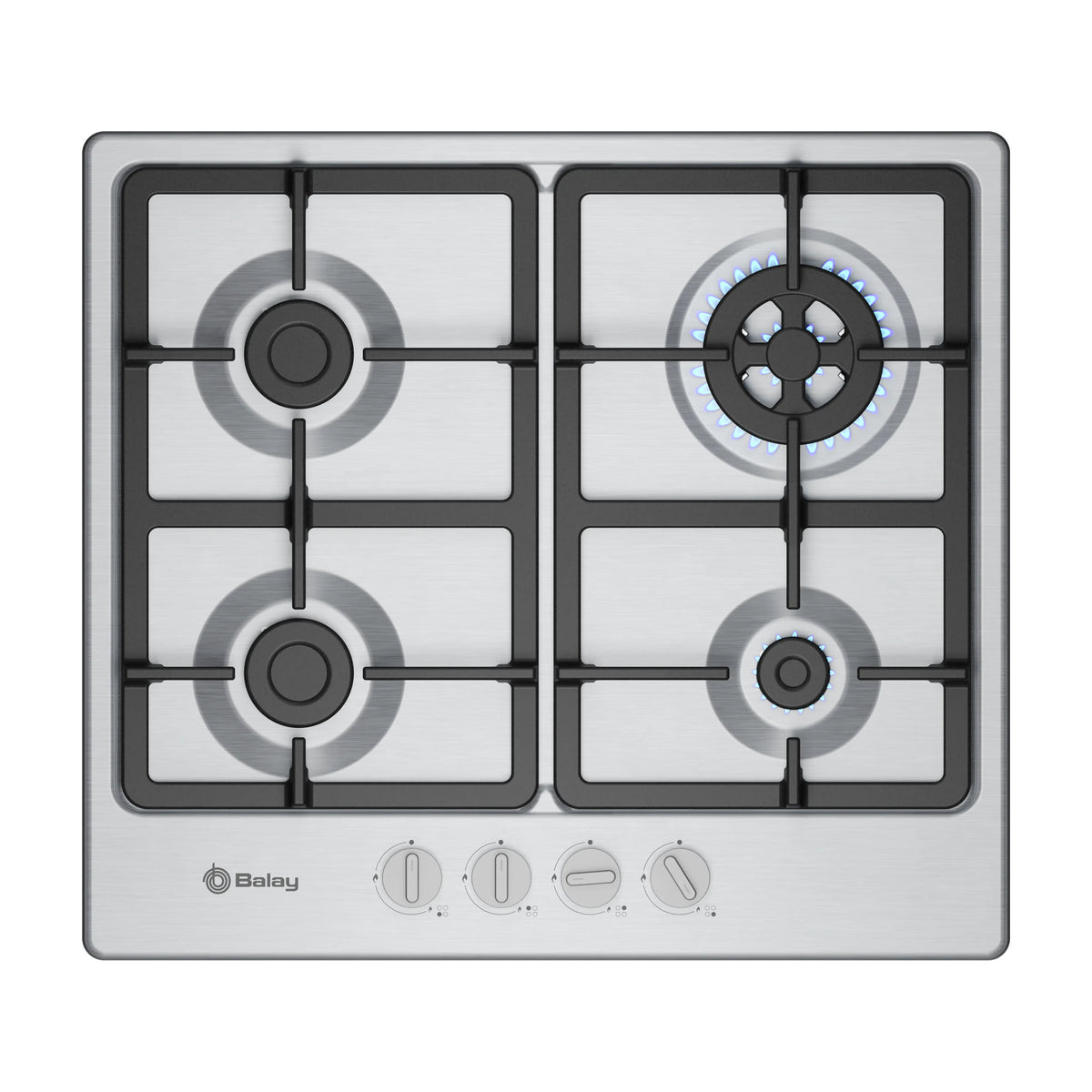 Placa de gas Balay 3ETX565CB de 60 cm, inox y 4 zonas