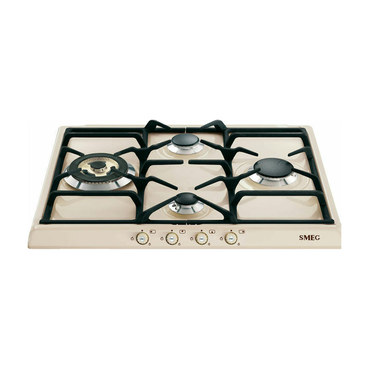 Placa de gas Smeg SR764PO de 60 cm con 4 quemadores y mandos frontales