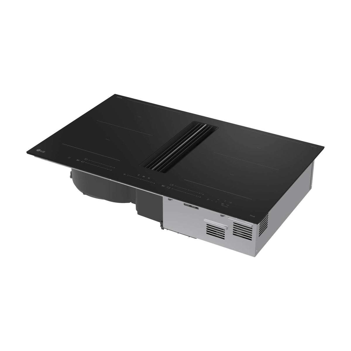 Placa de inducción con extractor LG KCH7D3227MN, 83 cm y 2 zonas flexibles