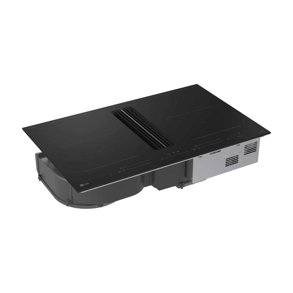 Placa de inducción con extractor LG KCH7D3227MN, 83 cm y 2 zonas flexibles