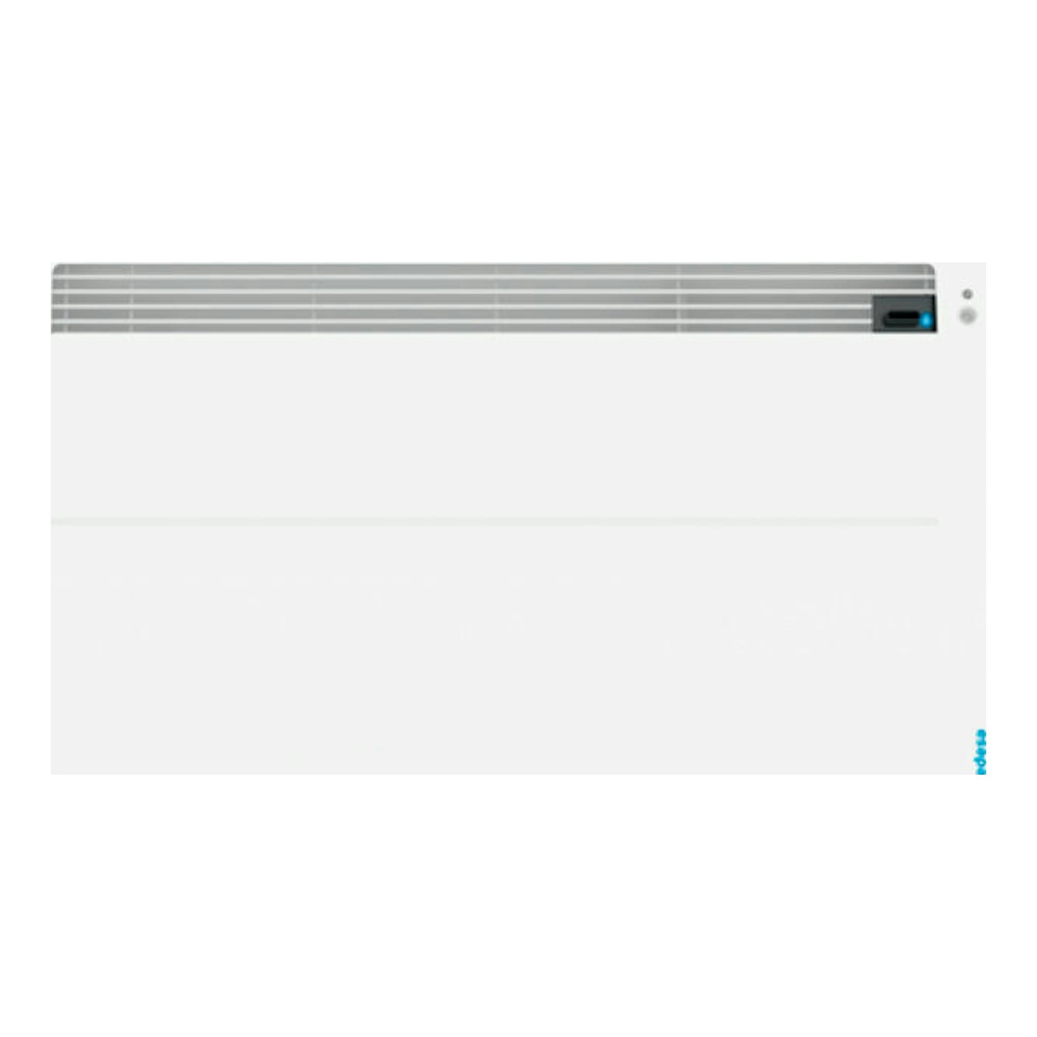 Calefactor mural blanco Edesa G. Atlantic Mist 1500W, vista frontal, con rejilla superior gris.
