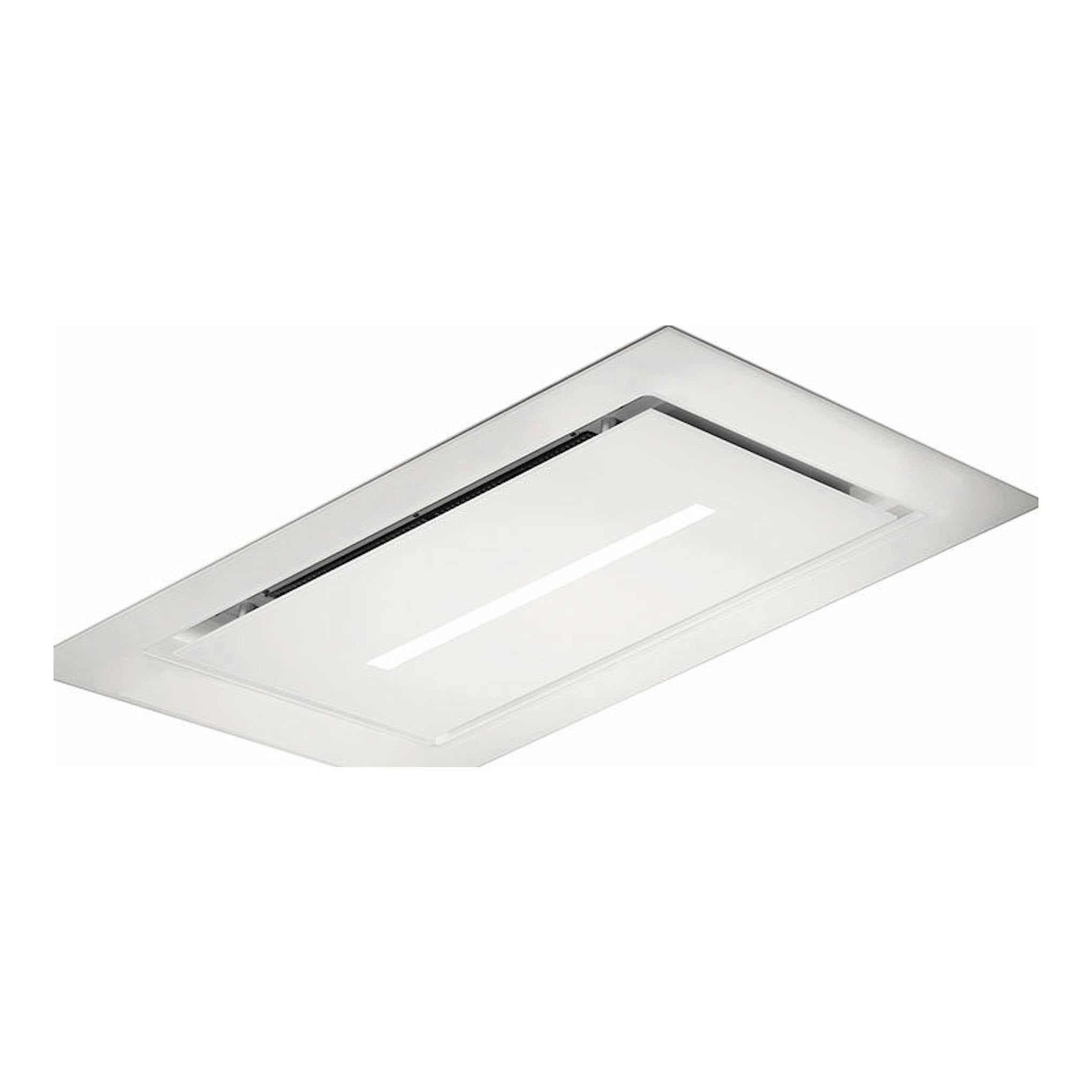 Campana de techo Mepamsa Cielo Slim 120 blanca, vista en ángulo sobre fondo blanco.
