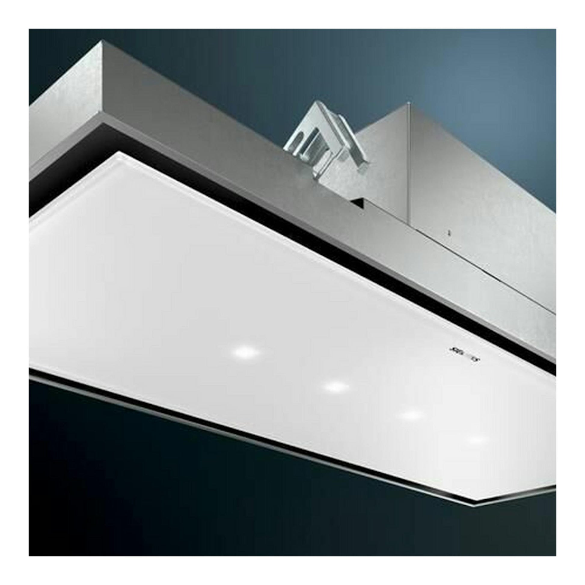 Campana de techo Siemens LR26CBS20 blanca, vista en contrapicado.
