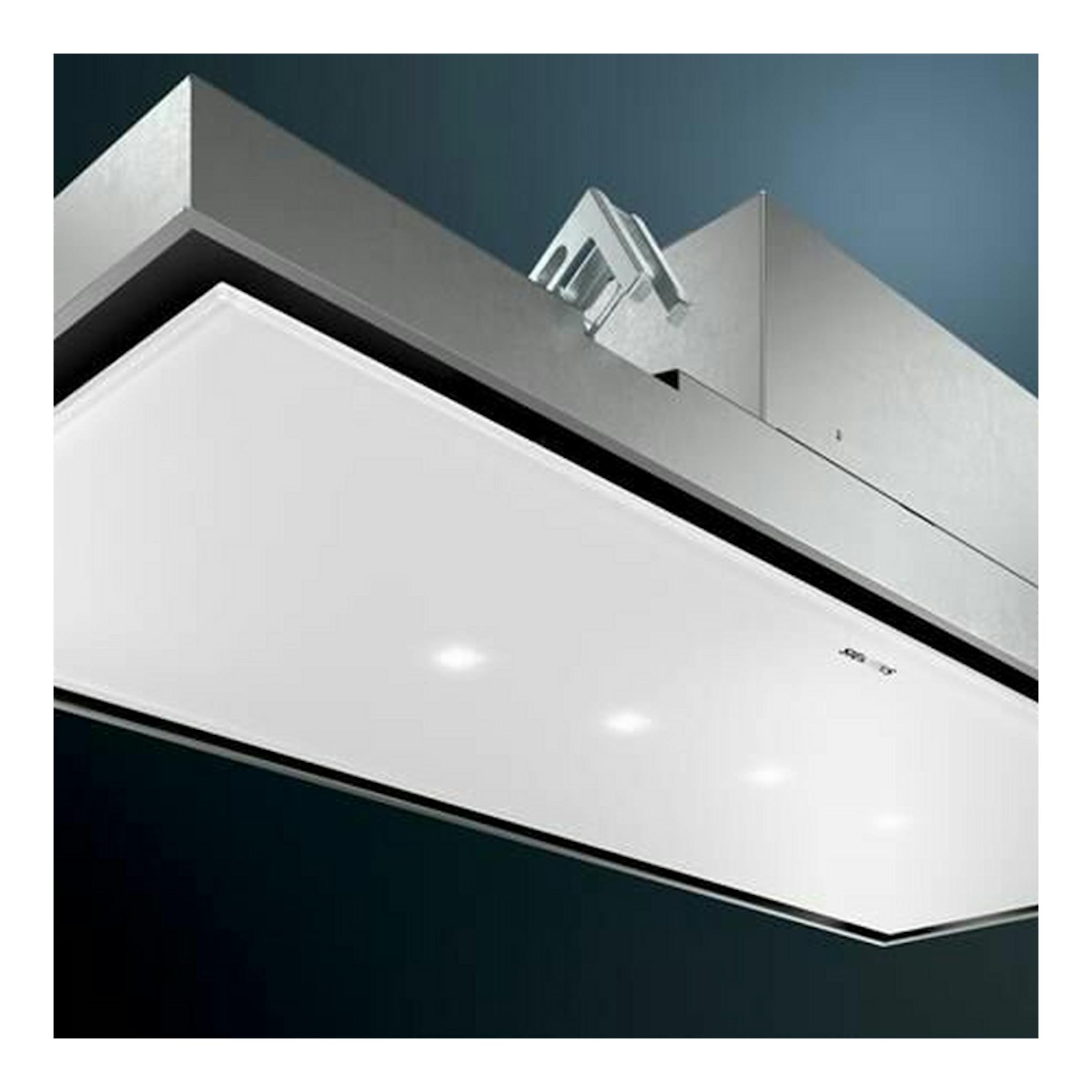 Campana de techo Siemens LR26CBS20 blanca, vista en contrapicado.