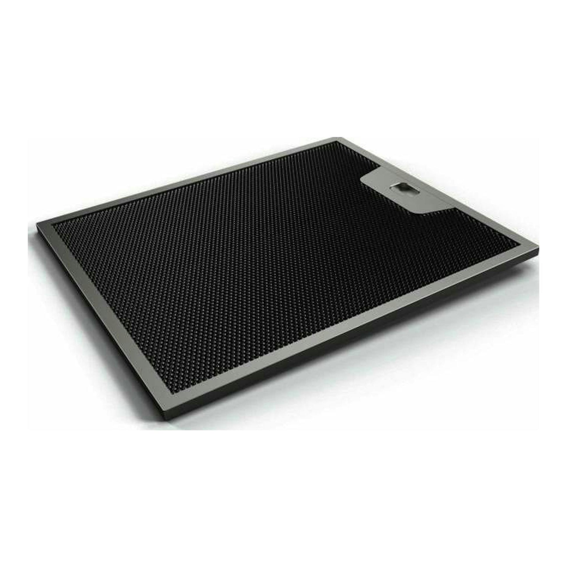 Balay 3BC663MX Inox: campana decorativa negra con marco plateado, vista en perspectiva sobre fondo blanco.