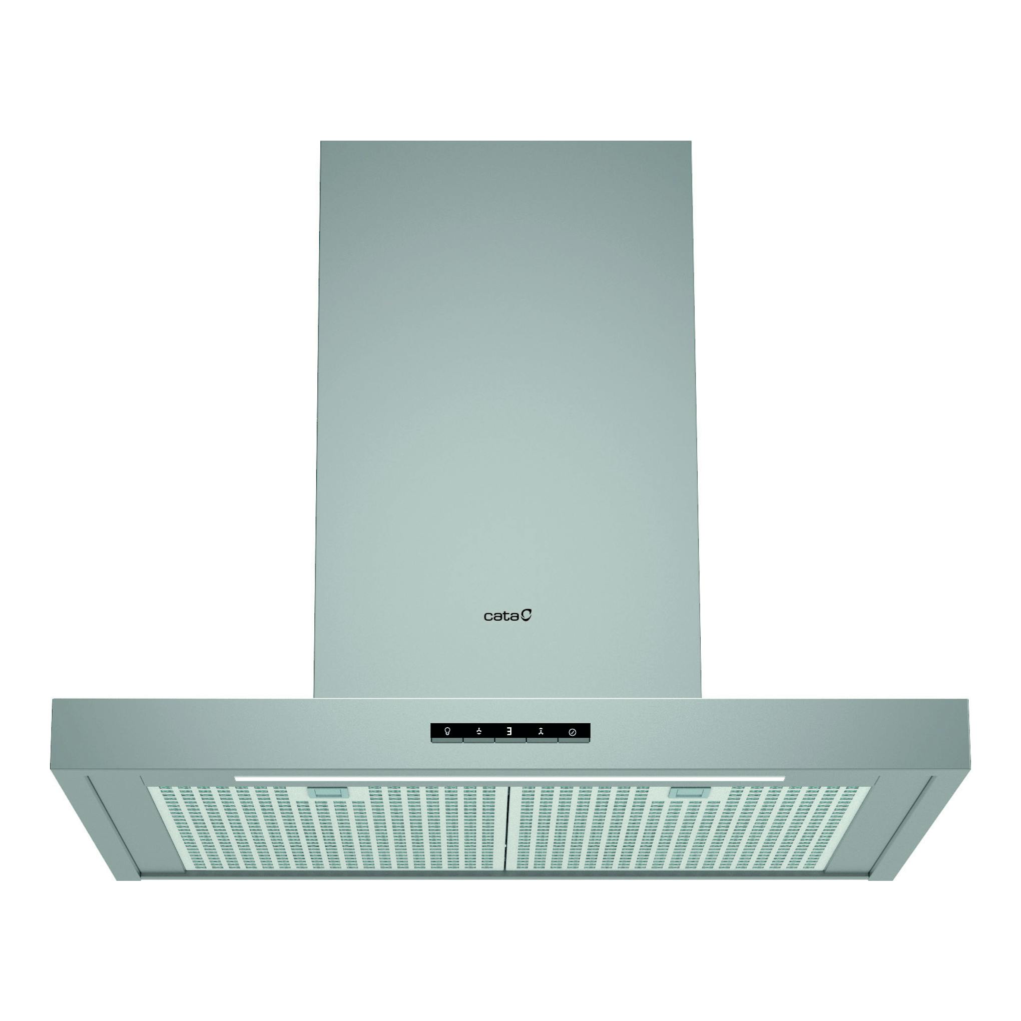 Campana extractora Cata LEGEND 7010 X en inox, vista frontal, con panel y filtros de aluminio.