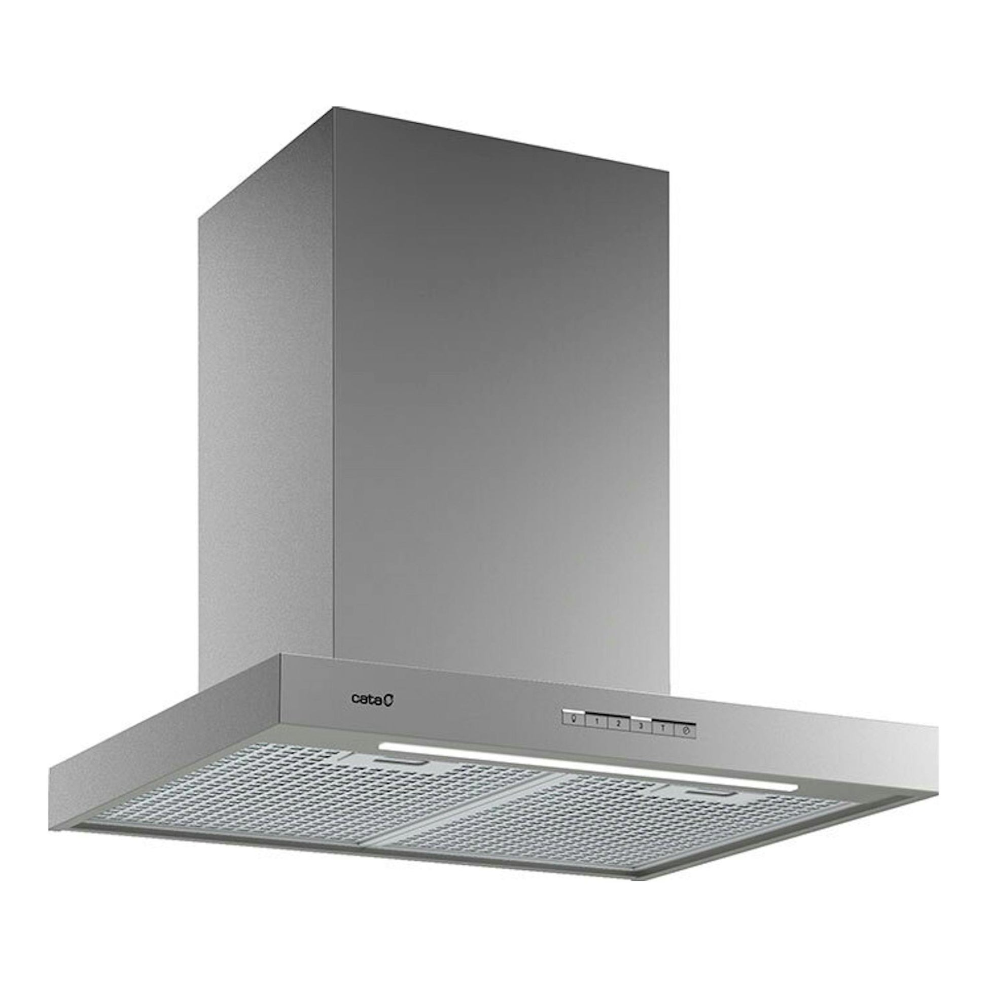 Campana extractora decorativa Cata SYGMA 6010X, vista frontal en acero inoxidable con panel inferior.
