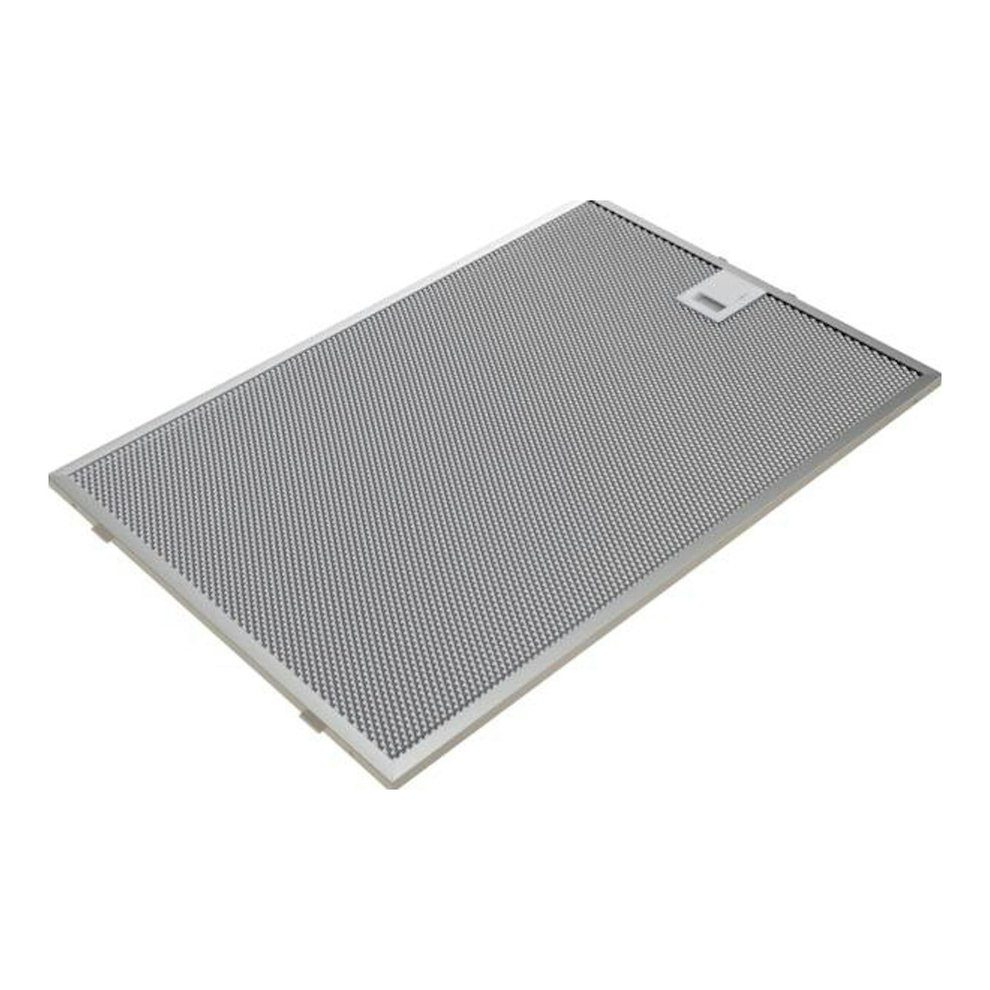 Filtro metálico gris de campana Bosch DWB95CC60, vista en ángulo sobre fondo blanco.