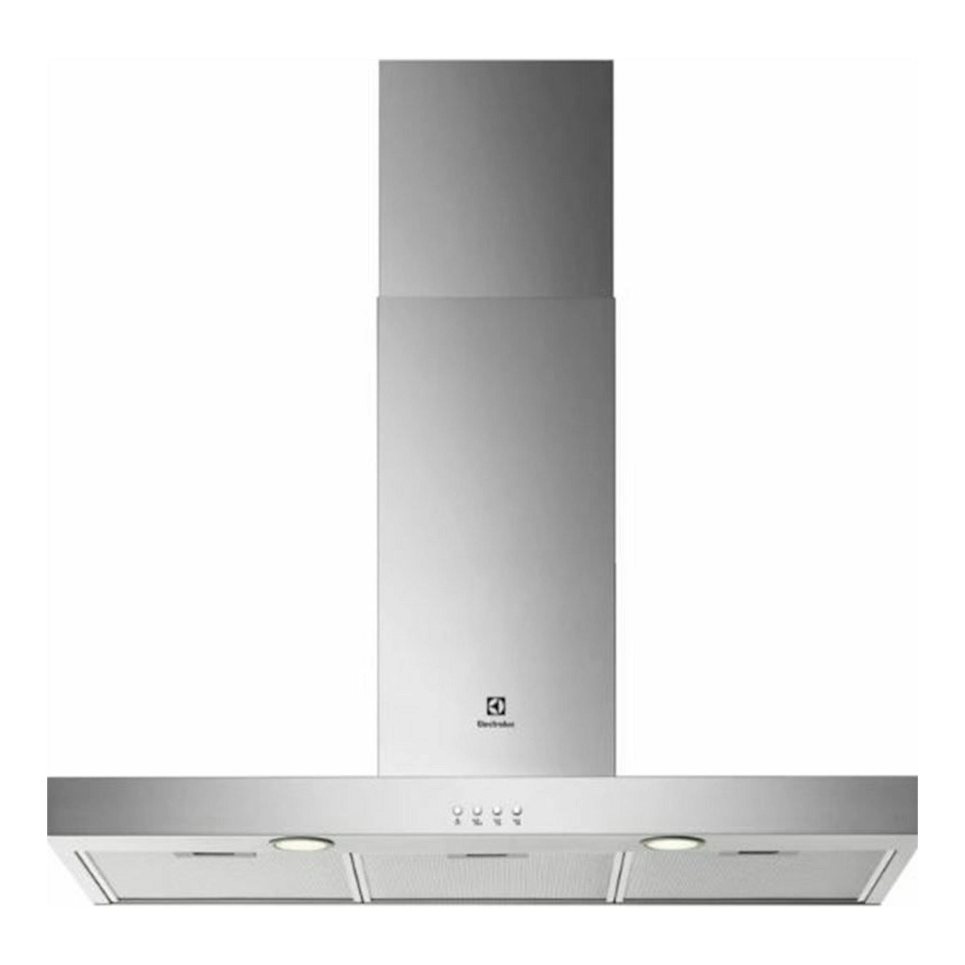 Campana decorativa Electrolux LFT419X inox, vista frontal, acabado metálico plateado.