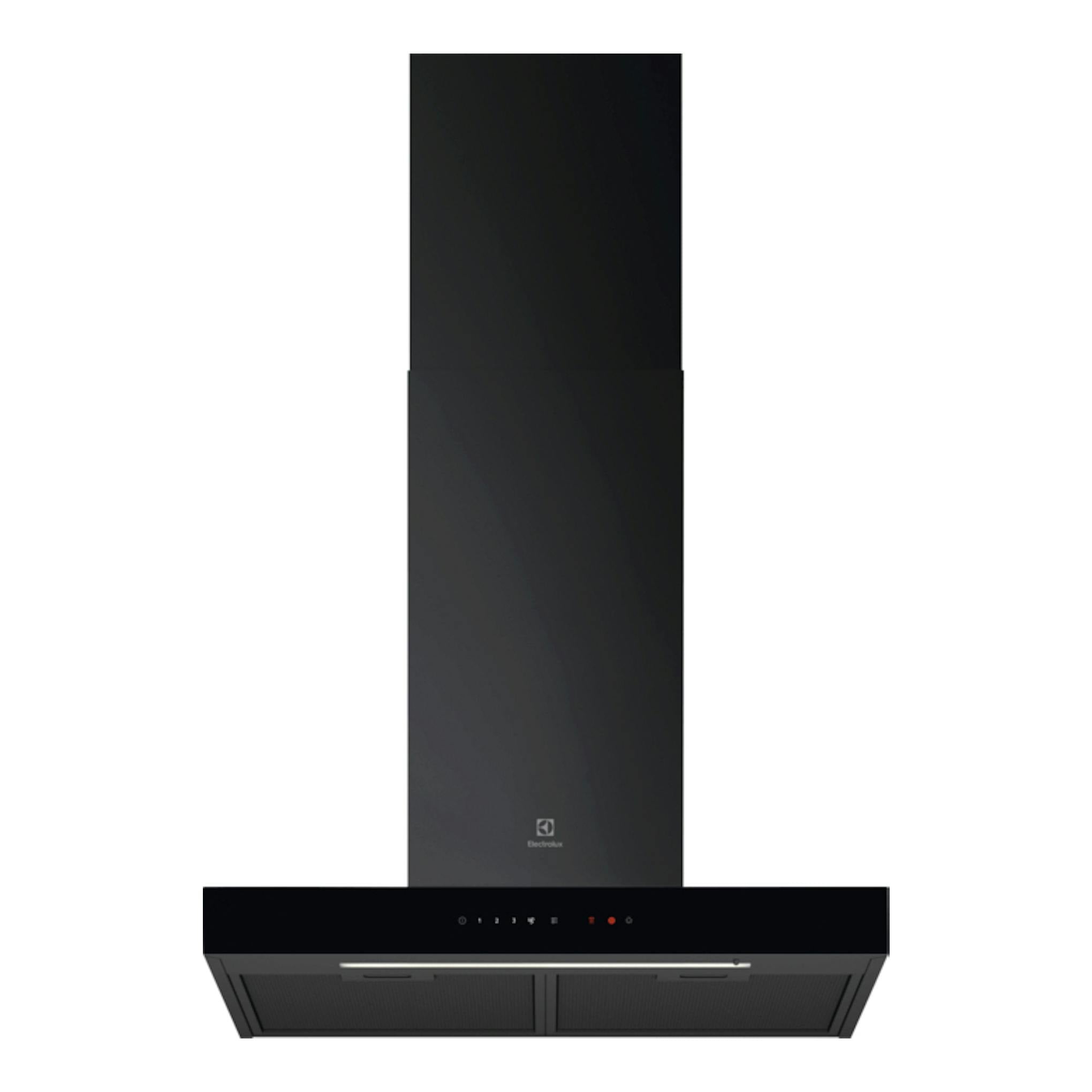 Campana decorativa Electrolux LFT816K negra, vista frontal, 60 cm.